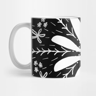 Black and White Flower Mug